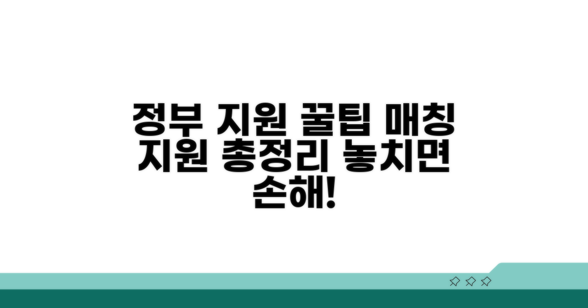 정부 매칭지원 혜택 총정리