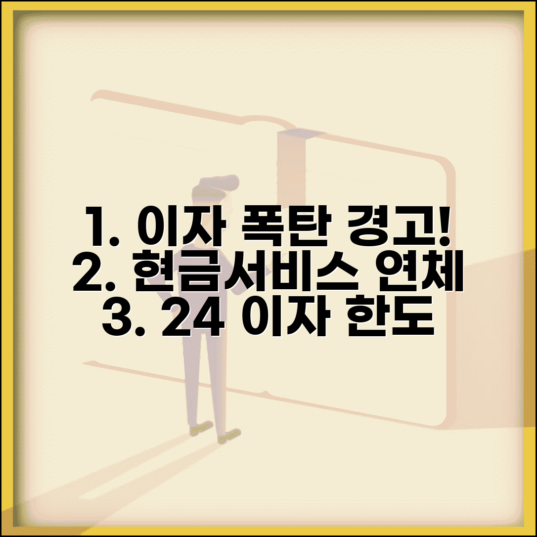 현금서비스 연체 이자율 | 현금서비스 연체이자 연 24% 부과와 한도 감축