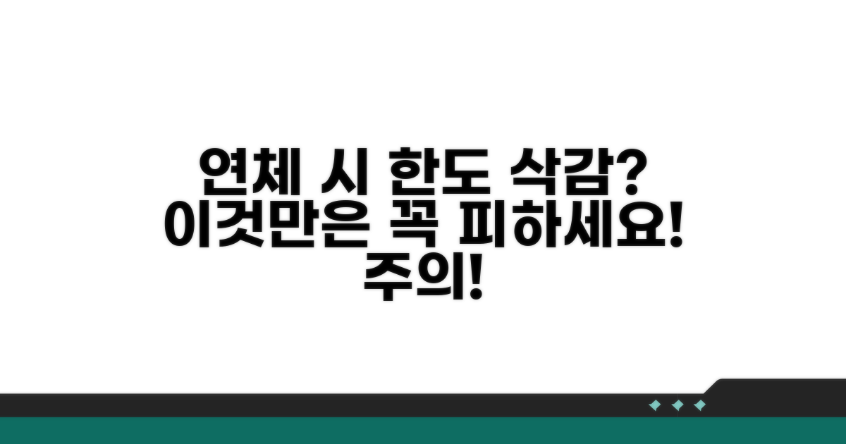 연체 시 한도 감축, 이것만은 피하자