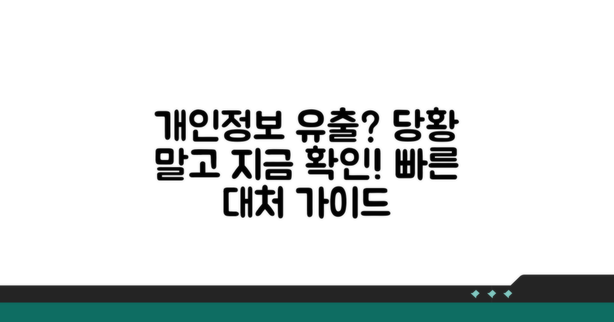 개인 정보 유출 시 대처 방법과 절차