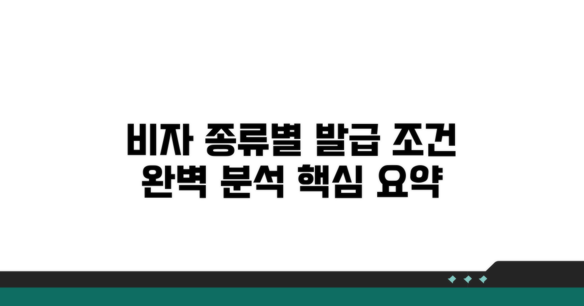 비자 종류별 발급 조건 완벽 분석