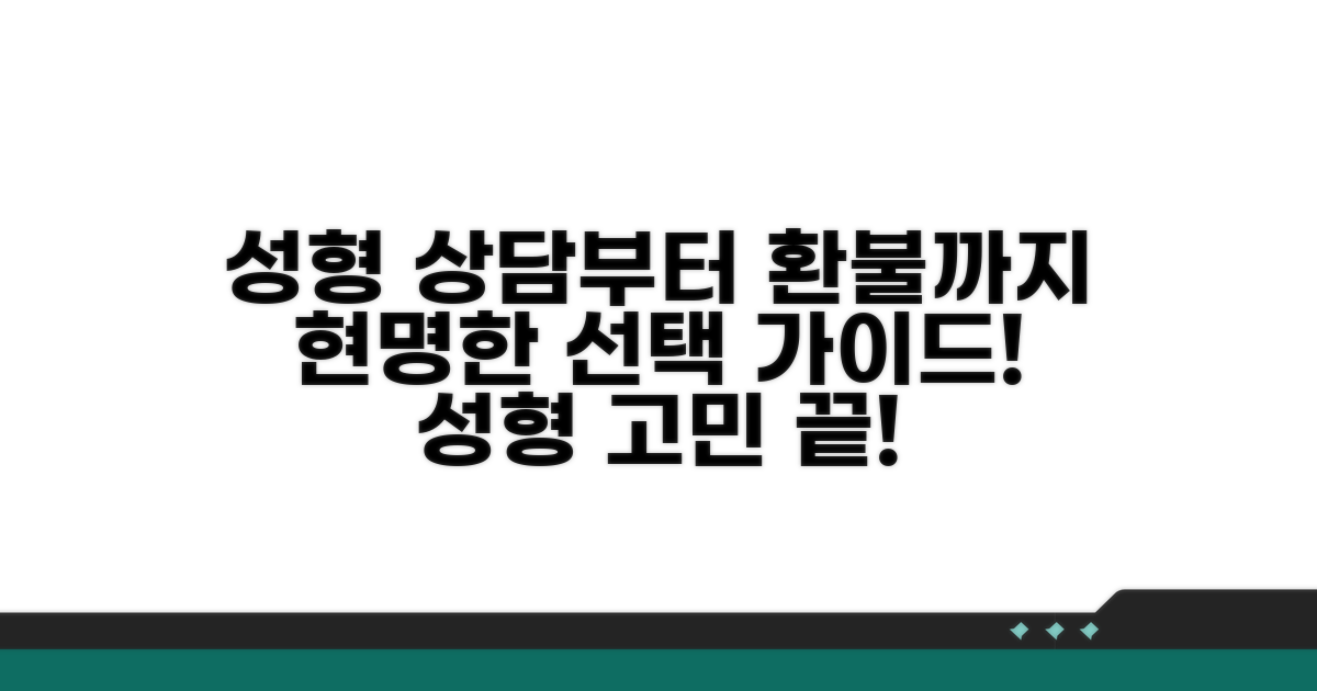 성형 상담부터 환불까지 현명하게