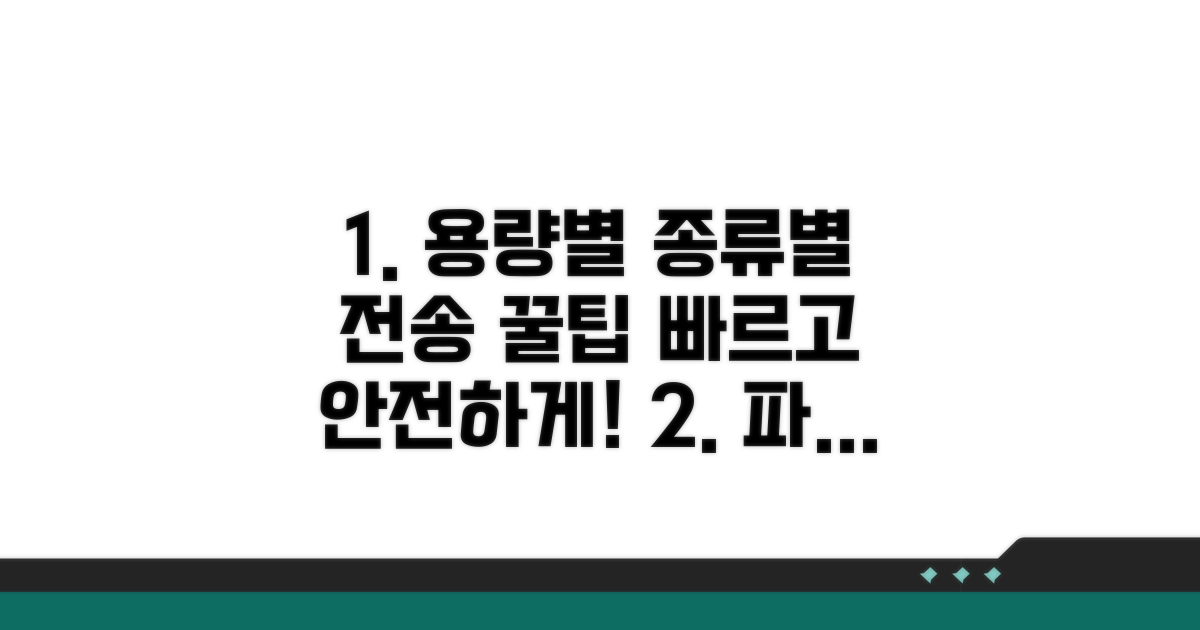 용량별, 종류별 전송 꿀팁