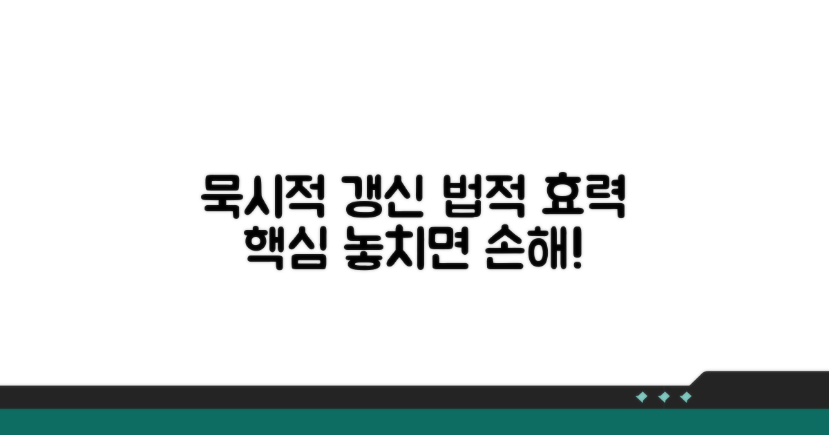 묵시적 갱신 법적 효력 핵심