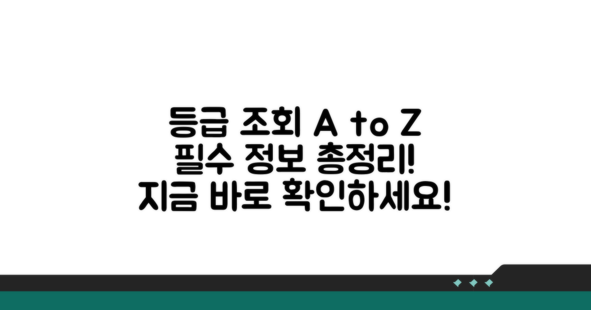 등급 조회 절차 및 필요 정보 안내