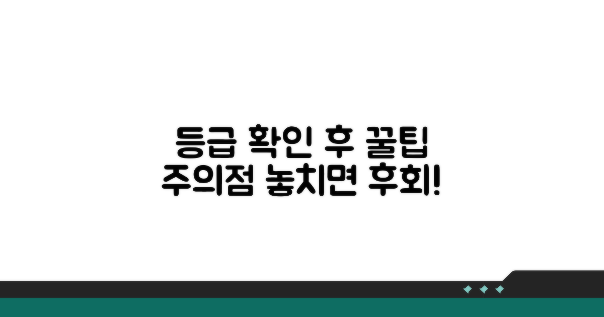 등급 확인 후 알아둘 점과 팁