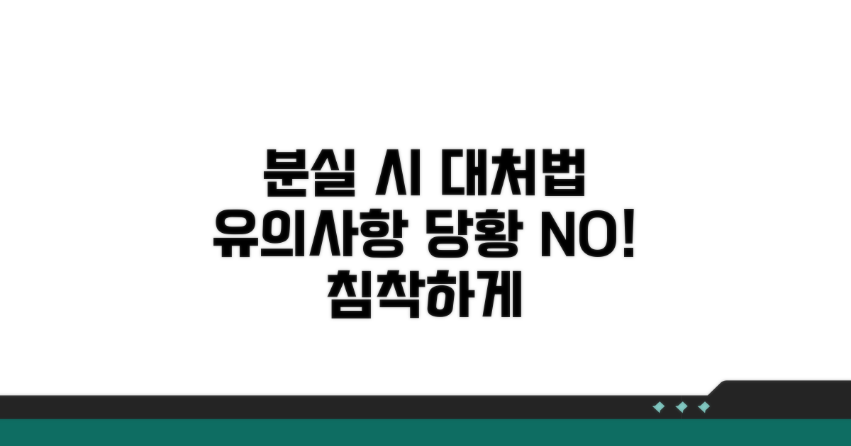 분실 시 대처법 및 유의사항