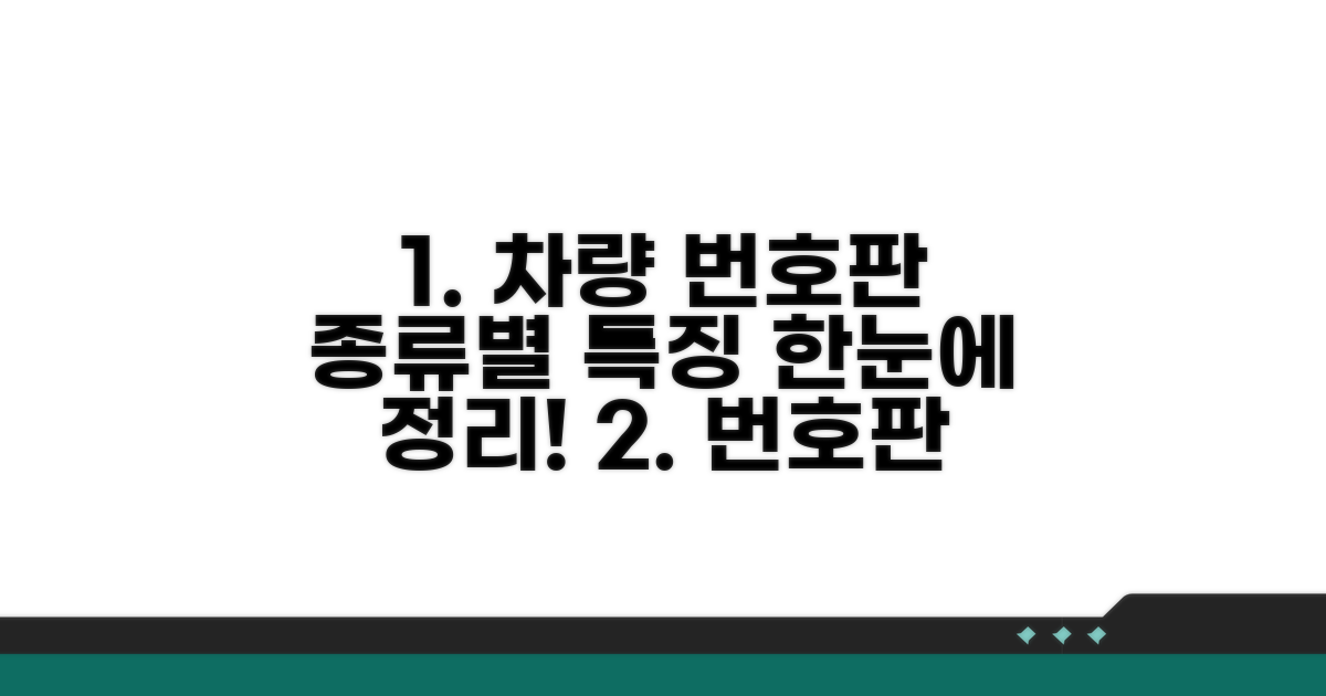 차량 번호판 종류별 특징 한눈에