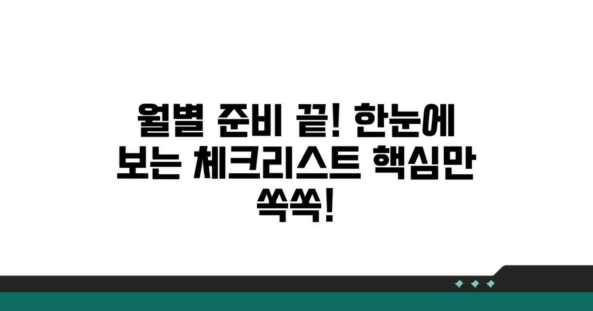 월별 준비 사항 한눈에 보기