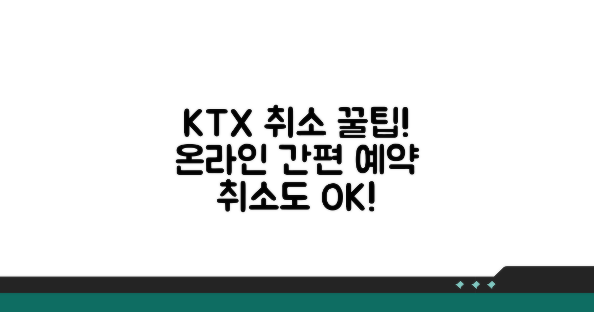 KTX 취소, 온라인으로 간편하게