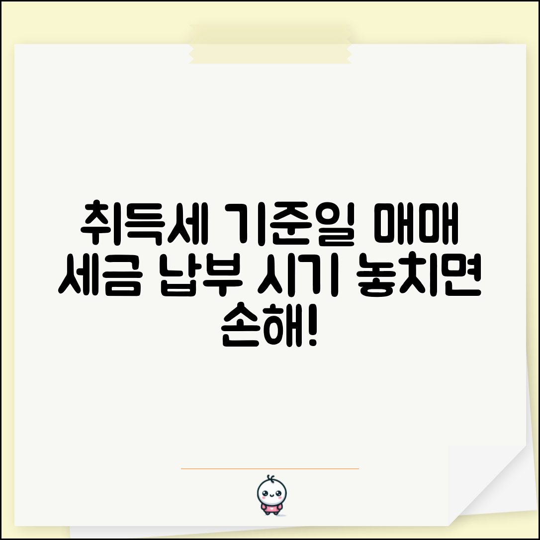 취득세 부과기준일 체크포인트 | 부동산 매매 시 세금 납부 시기