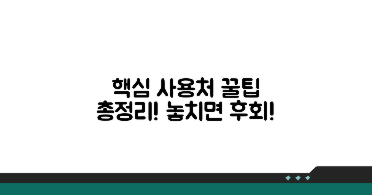 주요 사용처와 꿀팁 총정리