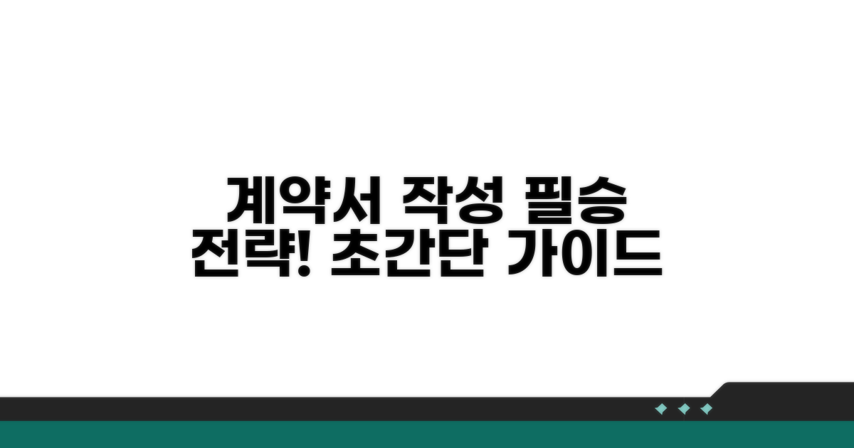 계약서 작성 시 필승 전략