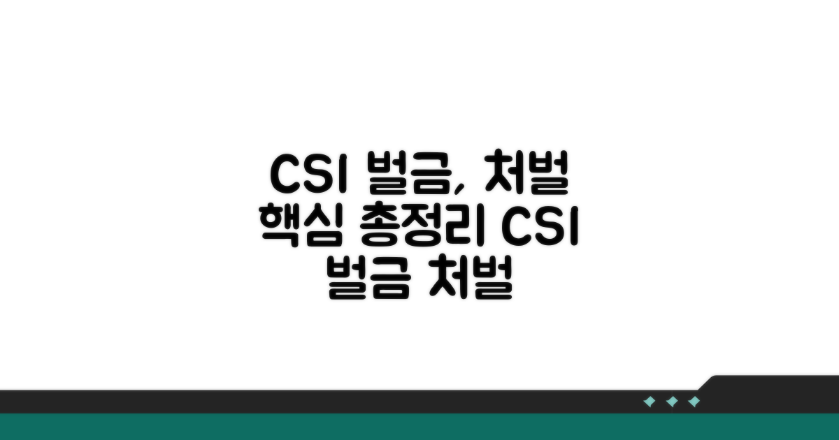 CSI 벌금 기준과 처벌 종류