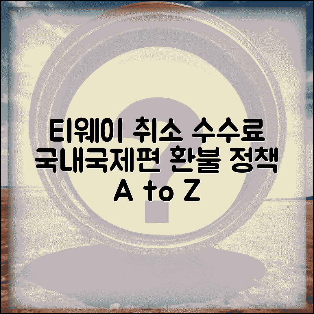 티웨이항공 취소 수수료 체계 | 국내선/국제선 차등적용 | 부가서비스 환불정책