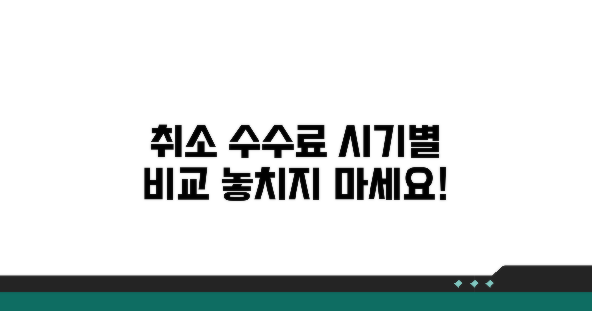 취소 시기별 수수료 알아보기