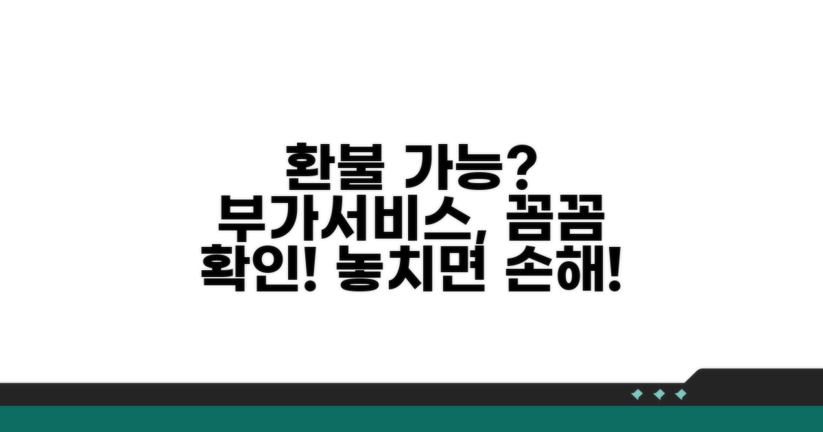부가서비스 환불 가능 여부 확인