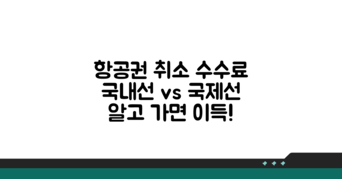 국내선/국제선 취소 수수료 비교