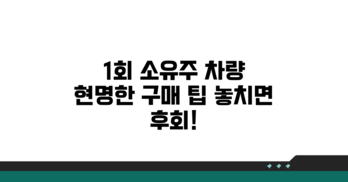 현명한 1회 소유주 차량 구매 팁