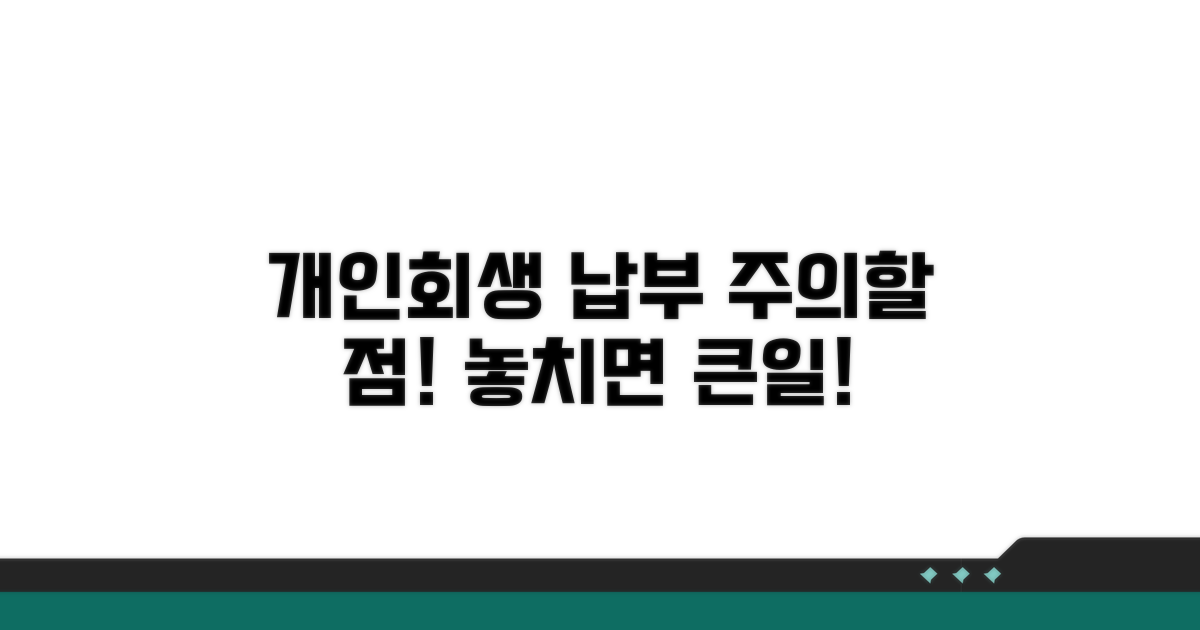 개인회생 중 납부 관련 주의사항