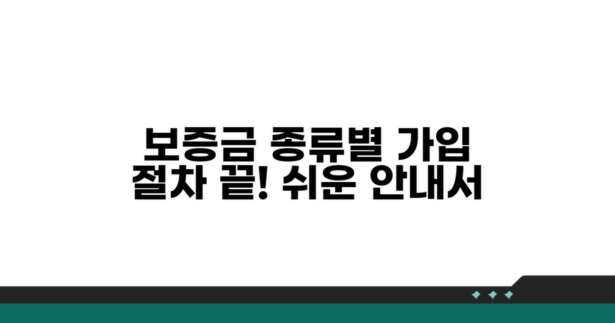 보증금 종류별 가입 절차 안내