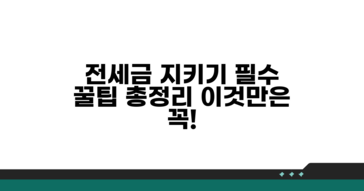 전세금 지키는 필수 팁 모음