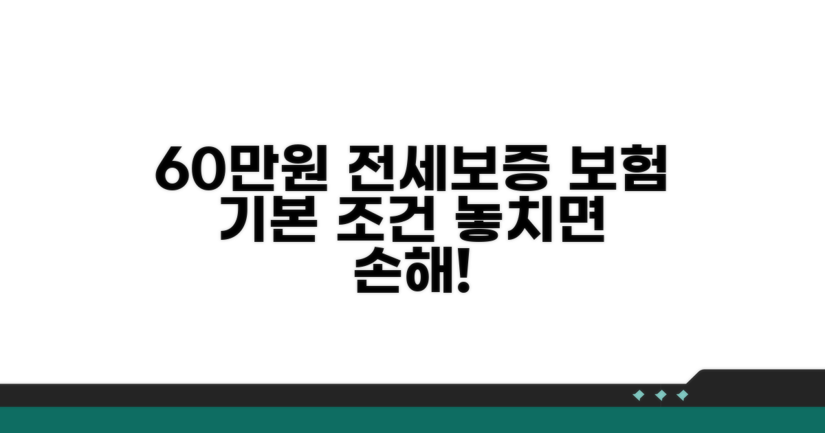 60만원 전세보증보험 기본 조건