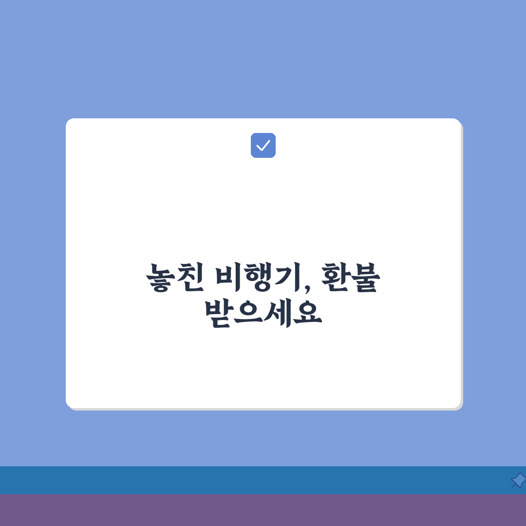 비행기 놓쳤을 때 환불 가능성 | 항공료 환불 조건과 수수료 부담하지 않는 예외 상황 꿀팁